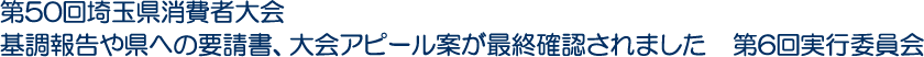 第50回埼玉県消費者大会 基調報告や県への要請書、大会アピール案が最終確認されました　第6回実行委員会